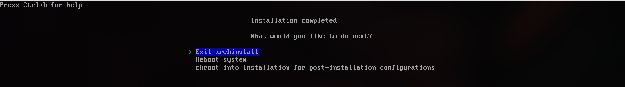 等你回来要是看到这个界面就代表一切正常,你已经成功把arch安装进你的电脑
