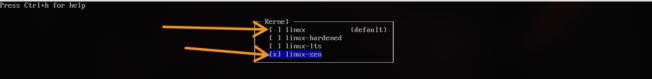 按空格键选中/取消(别忘了把原版内核取消勾选不然会有多个内核)