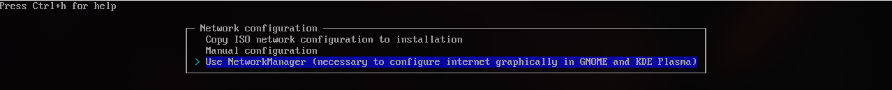 从上往下分别是“复制当前网路配置”“自己配置”“使用网络管理器”